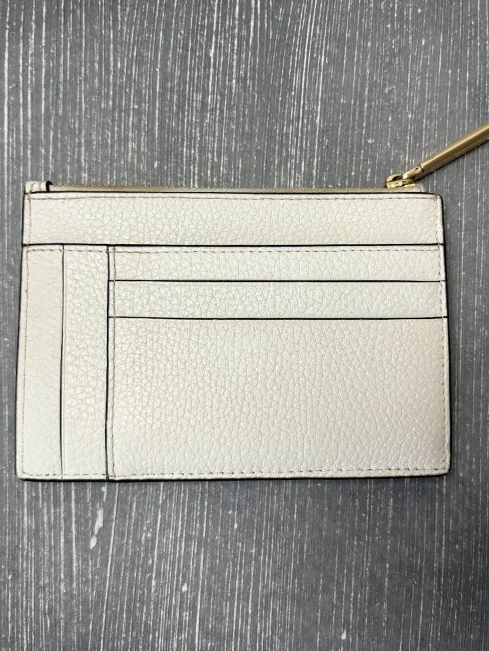 Kate Spade Slim Kayla Pebbled Leather Wallet - Meringue / Gold Hardware